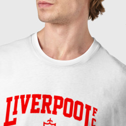 Футболка с принтом Liverpool на спине для мужчины, вид на модели спереди №4. Цвет основы: белый
