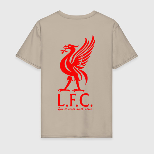 Мужская футболка хлопок Liverpool на спине, цвет миндальный - фото 2