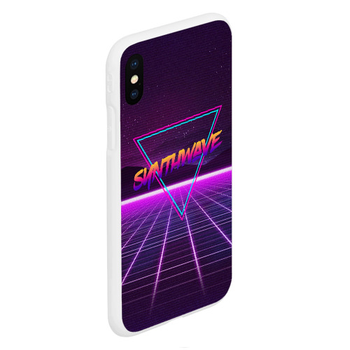 Чехол для iPhone XS Max матовый Synthwave Retrowave, цвет белый - фото 3