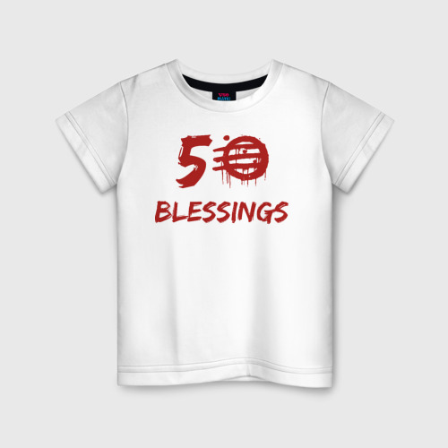 Детская футболка хлопок 50 Blessings, цвет белый