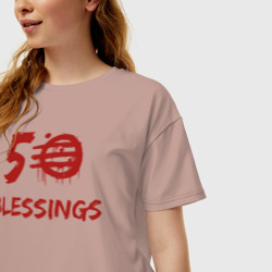 Женская футболка хлопок Oversize 50 Blessings - фото 2