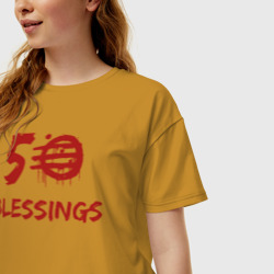 Женская футболка хлопок Oversize 50 Blessings - фото 2