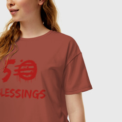 Женская футболка хлопок Oversize 50 Blessings - фото 2