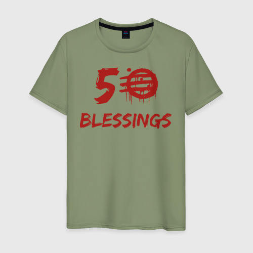 Мужская футболка хлопок 50 Blessings, цвет авокадо