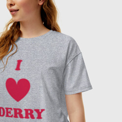 Женская футболка хлопок Oversize I Love Derry - фото 2