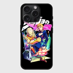 Чехол силиконовый для Apple iPhone 15 Pro матовый Кира ДжоДжо на черном