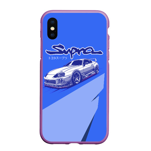 Чехол для iPhone XS Max матовый Supra, цвет фиолетовый