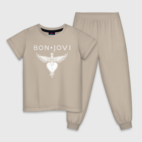 Детская пижама хлопок Bon Jovi, цвет миндальный