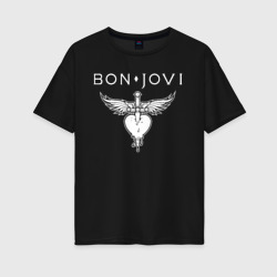 Женская футболка хлопок Oversize Bon Jovi