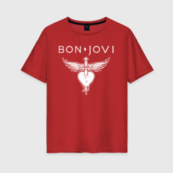 Женская футболка хлопок Oversize Bon Jovi