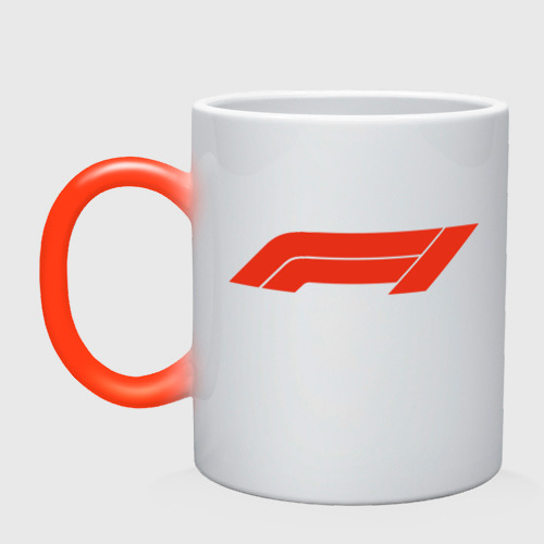 Кружка хамелеон Formula 1, цвет белый + красный