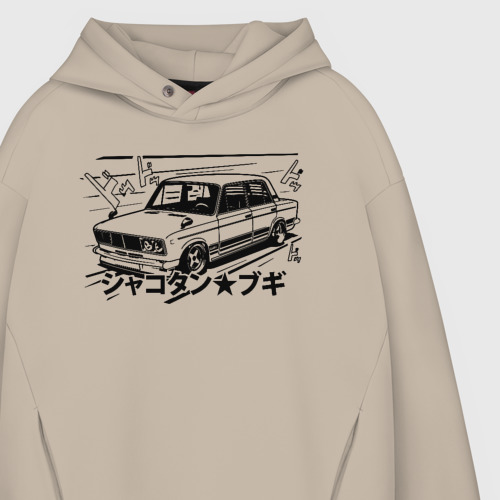 Мужское худи Oversize хлопок Bosozoku Taz, цвет миндальный - фото 4