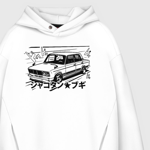 Мужское худи Oversize хлопок Bosozoku Taz, цвет белый - фото 4