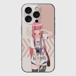 Чехол для iPhone 16 Pro Max силиконовый с защитой камеры Darling in the Franxx Zero Two