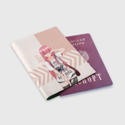 Обложка для паспорта матовая кожа Darling in the Franxx Zero Two - фото 2