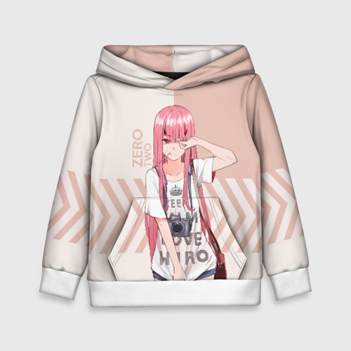 Детская толстовка 3D Darling in the Franxx Zero Two, цвет белый