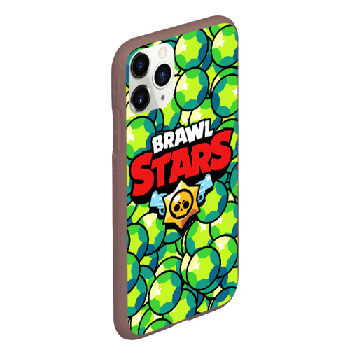 Чехол для iPhone 11 Pro Max матовый с принтом BRAWL STARS, вид сбоку #3