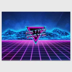 Поздравительная открытка Synthwave Retrowave