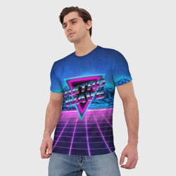 Мужская футболка 3D Synthwave Retrowave - фото 2