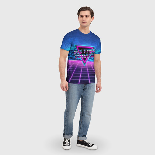 Мужская футболка 3D Synthwave Retrowave, цвет 3D печать - фото 5
