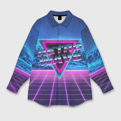 Женская рубашка oversize 3D Synthwave Retrowave