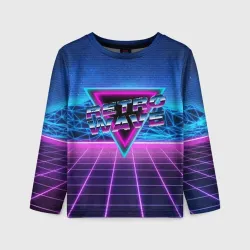 Детский лонгслив 3D Synthwave Retrowave
