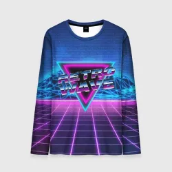 Мужской лонгслив 3D Synthwave Retrowave