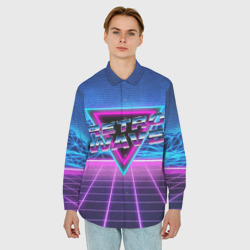 Мужская рубашка oversize 3D Synthwave Retrowave - фото 2