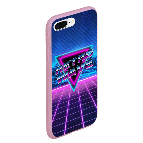 Чехол для iPhone 7Plus/8 Plus матовый Synthwave Retrowave, цвет розовый - фото 3