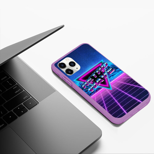 Чехол для iPhone 11 Pro Max матовый Synthwave Retrowave, цвет фиолетовый - фото 5