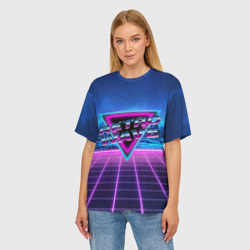 Женская футболка oversize 3D Synthwave Retrowave - фото 2