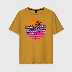 Женская футболка хлопок Oversize Retrowave