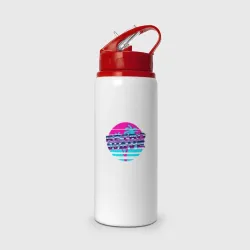 Бутылка для воды с трубочкой Retrowave