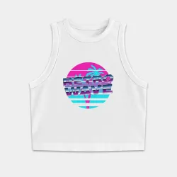 Женская укороченная майка-топ хлопок Retrowave