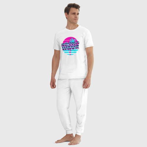 Мужская пижама хлопок Retrowave, цвет белый - фото 5