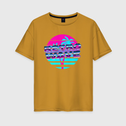 Женская футболка хлопок Oversize Retrowave