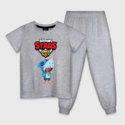 Детская пижама хлопок Brawl Stars Leon shark