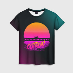 Женская футболка 3D Outrun Retrowave