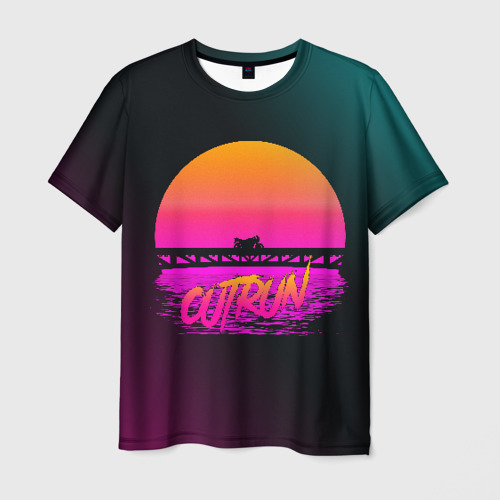 Мужская футболка 3D Outrun Retrowave, цвет 3D печать