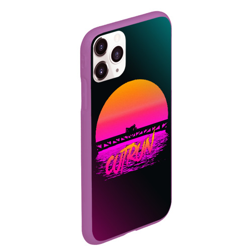 Чехол для iPhone 11 Pro Max матовый Outrun Retrowave, цвет фиолетовый - фото 3