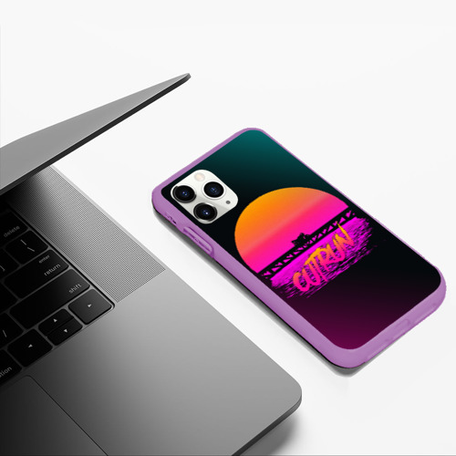 Чехол для iPhone 11 Pro Max матовый Outrun Retrowave, цвет фиолетовый - фото 5