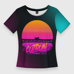 Женская футболка 3D Slim Outrun Retrowave