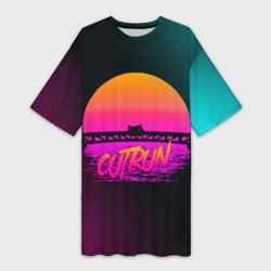 Платье-футболка 3D Outrun Retrowave