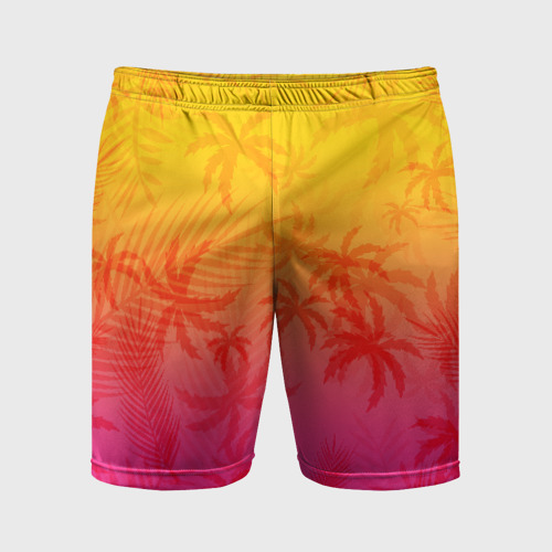 Мужские шорты спортивные Ретро пальмы, цвет 3D печать