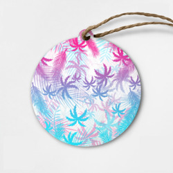 Деревянная игрушка круг Неоновые пальмы