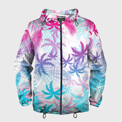 Мужская ветровка 3D Неоновые пальмы