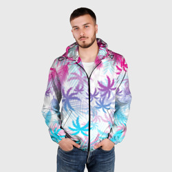 Мужская ветровка 3D Неоновые пальмы - фото 2
