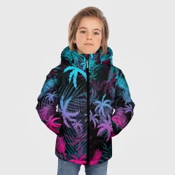 Зимняя куртка для мальчиков 3D Неоновые пальмы neon palms - фото 2