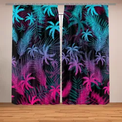 Фотошторы Неоновые пальмы neon palms