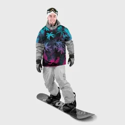 Накидка на куртку 3D Неоновые пальмы neon palms